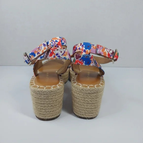 Kelly & Kate Women's size 9 M Espadrille Platform Flower Ankle Strap Sandals - Picture 4 of 13